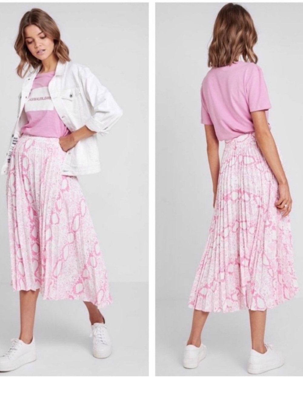 TopShop Pink snake print skirt